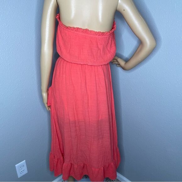 Mod Modele Coral Strapless High Low Ruffled Dress Size Small - Picture 4 of 13